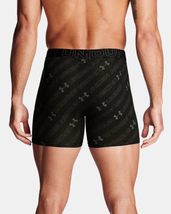 Men's UA Performance Cotton 6" 3-Pack Printed Boxerjock® in Black image number 1